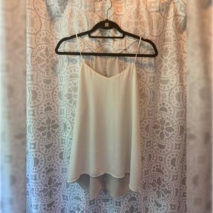 Reversible white/tan flowy shirt